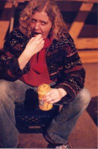 Yes, that is a jar of cheese whiz. Yes, I did consume it on stage. Yes, it is as disgusting as it looks. I suffer for my art.