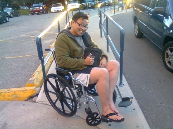 Like when he jumps out of a tree like an idiot