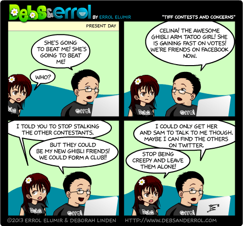 And yes, he is stalking the other contestants.